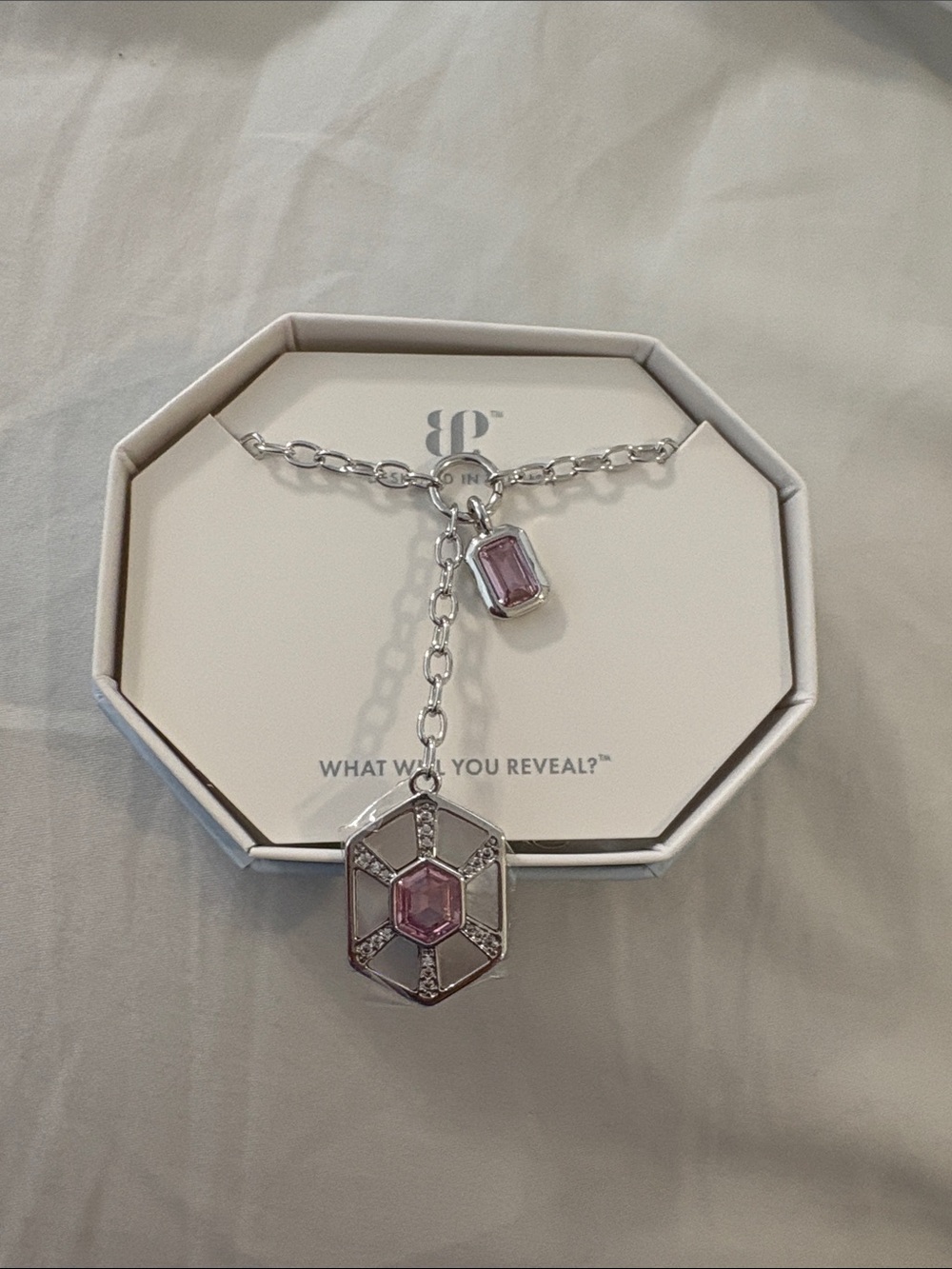 Pink Gem Pendant Necklace - Women's Jewelry